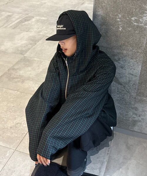 CIAOPANIC TYPY（チャオパニックティピー）の「【UNISEX】チェックフルジップシャツジャケット（ブルゾン・レディース・マスタード/イエロー/ブルー/ブラック・LARGE/MEDIUM）」の6枚目の写真