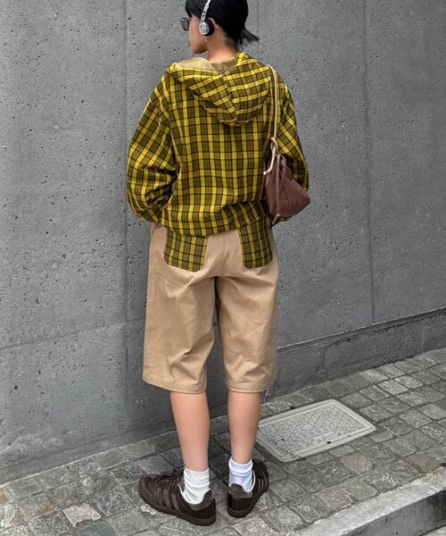 CIAOPANIC TYPY（チャオパニックティピー）の「【UNISEX】チェックフルジップシャツジャケット（ブルゾン・レディース・マスタード/イエロー/ブルー/ブラック・LARGE/MEDIUM）」の18枚目の写真