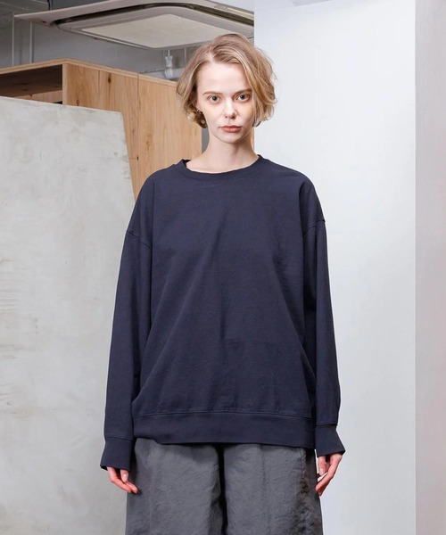 VOAAOV（ヴォアーブ）の「【VOAAOV】 HEAVY JERSEY GARMENT DYE L/S T-Shirt（Tシャツ/カットソー・メンズ・ネイビー/ブラック/チャコールグレー/ホワイト・1/2/0）」の4枚目の写真