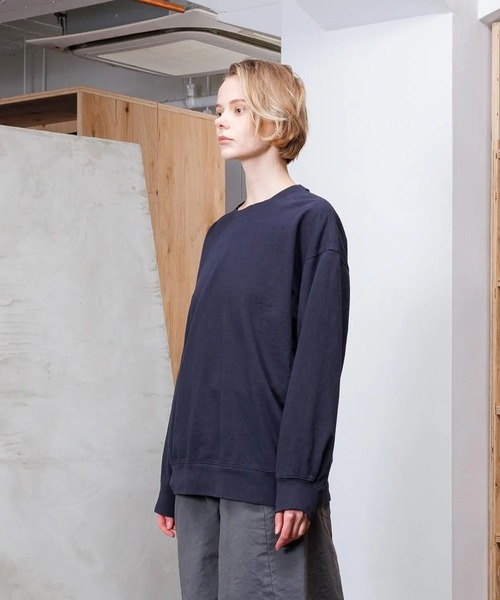 VOAAOV（ヴォアーブ）の「【VOAAOV】 HEAVY JERSEY GARMENT DYE L/S T-Shirt（Tシャツ/カットソー・メンズ・ネイビー/ブラック/チャコールグレー/ホワイト・1/2/0）」の7枚目の写真
