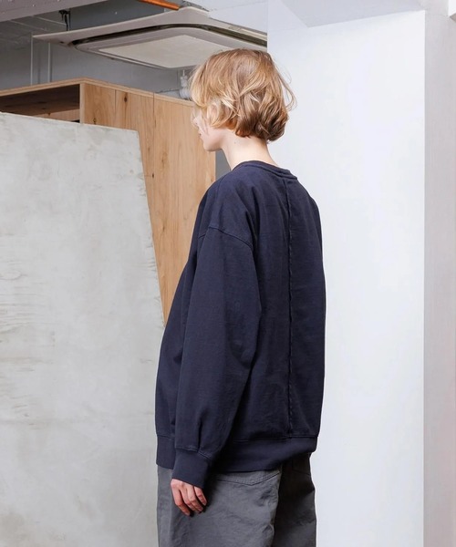 VOAAOV（ヴォアーブ）の「【VOAAOV】 HEAVY JERSEY GARMENT DYE L/S T-Shirt（Tシャツ/カットソー・メンズ・ネイビー/ブラック/チャコールグレー/ホワイト・1/2/0）」の8枚目の写真