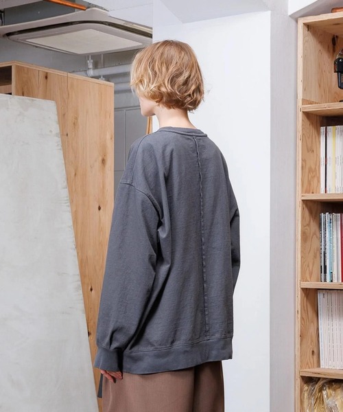 VOAAOV（ヴォアーブ）の「【VOAAOV】 HEAVY JERSEY GARMENT DYE L/S T-Shirt（Tシャツ/カットソー・メンズ・ネイビー/ブラック/チャコールグレー/ホワイト・1/2/0）」の6枚目の写真