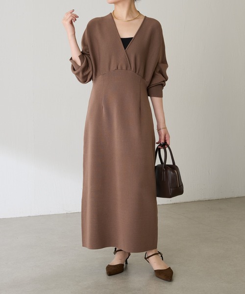 カシュクールニットワンピース