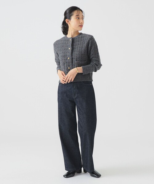 B:MING by BEAMS（ビーミングバイビームス）の「カラー ネップ ニット カーディガン (手洗い可)（カーディガン/ボレロ・レディース・グレー/ブラウン/ロイヤルブルー・ONE SIZE）」の4枚目の写真