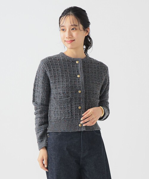 B:MING by BEAMS（ビーミングバイビームス）の「カラー ネップ ニット カーディガン (手洗い可)（カーディガン/ボレロ・レディース・グレー/ブラウン/ロイヤルブルー・ONE SIZE）」の7枚目の写真