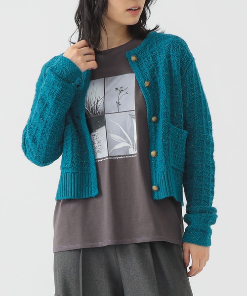 B:MING by BEAMS（ビーミングバイビームス）の「カラー ネップ ニット カーディガン (手洗い可)（カーディガン/ボレロ・レディース・グレー/ブラウン/ロイヤルブルー・ONE SIZE）」の3枚目の写真