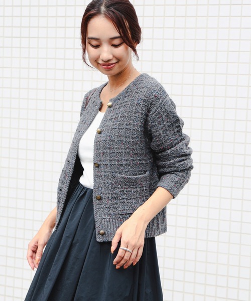 B:MING by BEAMS（ビーミングバイビームス）の「カラー ネップ ニット カーディガン（カーディガン/ボレロ・レディース・ロイヤルブルー/ブラウン/グレー・ONE SIZE）」の8枚目の写真