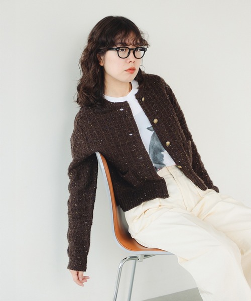 B:MING by BEAMS（ビーミングバイビームス）の「カラー ネップ ニット カーディガン（カーディガン/ボレロ・レディース・ロイヤルブルー/ブラウン/グレー・ONE SIZE）」の12枚目の写真