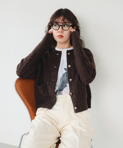 B:MING by BEAMS（ビーミングバイビームス）の「カラー ネップ ニット カーディガン（カーディガン/ボレロ・レディース・ロイヤルブルー/ブラウン/グレー・ONE SIZE）」の13枚目の写真