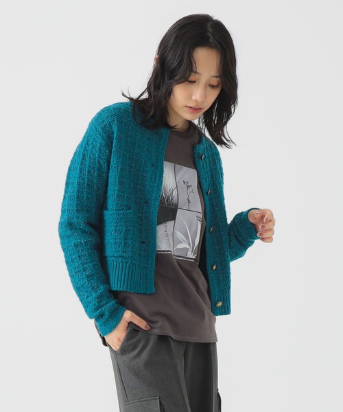 B:MING by BEAMS（ビーミングバイビームス）の「カラー ネップ ニット カーディガン（カーディガン/ボレロ・レディース・ロイヤルブルー/ブラウン/グレー・ONE SIZE）」の4枚目の写真