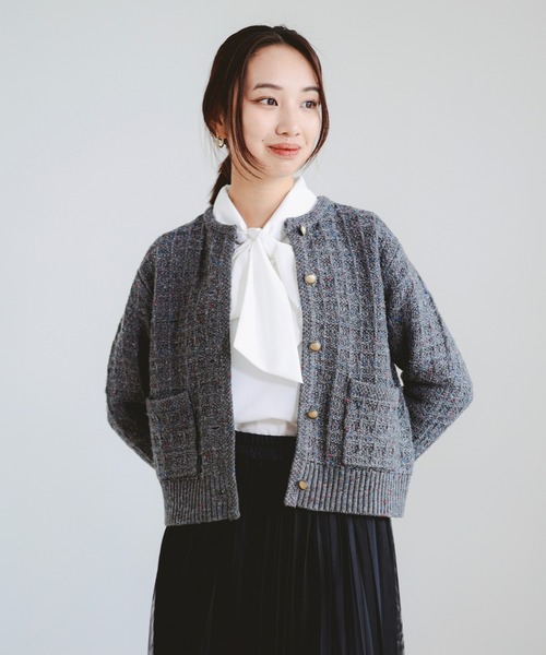 B:MING by BEAMS（ビーミングバイビームス）の「カラー ネップ ニット カーディガン（カーディガン/ボレロ・レディース・ロイヤルブルー/ブラウン/グレー・ONE SIZE）」の17枚目の写真