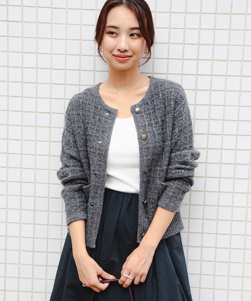 B:MING by BEAMS（ビーミングバイビームス）の「カラー ネップ ニット カーディガン（カーディガン/ボレロ・レディース・ロイヤルブルー/ブラウン/グレー・ONE SIZE）」の18枚目の写真