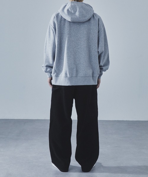 SLICK（スリック）の「【SLICK/スリック】Double Air Knit High Neck Zip Parka/ダンボールニットハイネックジップパーカー/スウェット/セットアップ（パーカー・メンズ・ブラック/ヘザーグレー・1/2/3）」の6枚目の写真