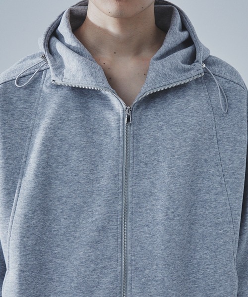 SLICK（スリック）の「【SLICK/スリック】Double Air Knit High Neck Zip Parka/ダンボールニットハイネックジップパーカー/スウェット/セットアップ（パーカー・メンズ・ブラック/ヘザーグレー・1/2/3）」の7枚目の写真