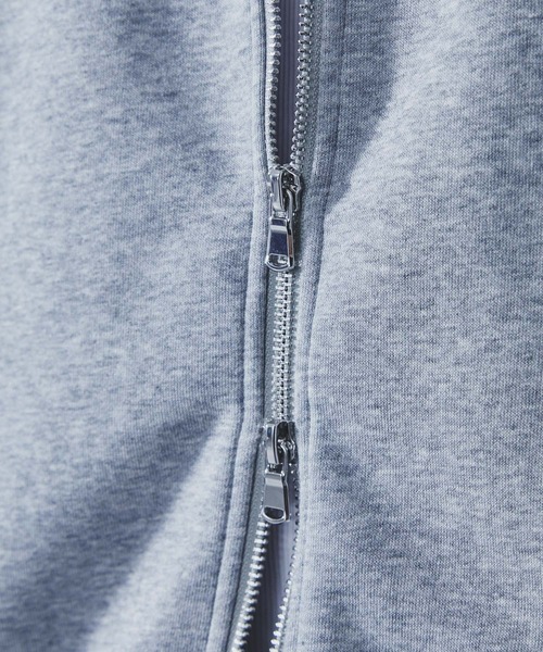 SLICK（スリック）の「【SLICK/スリック】Double Air Knit High Neck Zip Parka/ダンボールニットハイネックジップパーカー/スウェット/セットアップ（パーカー・メンズ・ブラック/ヘザーグレー・1/2/3）」の11枚目の写真