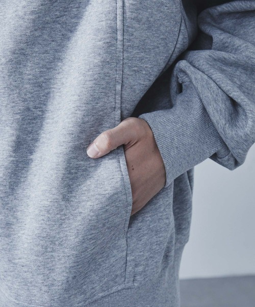 SLICK（スリック）の「【SLICK/スリック】Double Air Knit High Neck Zip Parka/ダンボールニットハイネックジップパーカー/スウェット/セットアップ（パーカー・メンズ・ブラック/ヘザーグレー・1/2/3）」の12枚目の写真