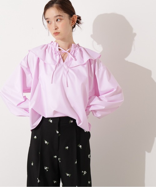 N.（N. Natural Beauty Basic）（エヌエヌナチュラルビューティーベーシック）の「ダブルフリルネックブラウス（シャツ/ブラウス・レディース・ピンク/ブルー/オフホワイト・MEDIUM）」の17枚目の写真