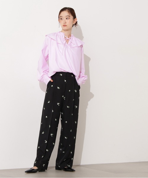 N.（N. Natural Beauty Basic）（エヌエヌナチュラルビューティーベーシック）の「ダブルフリルネックブラウス（シャツ/ブラウス・レディース・ピンク/ブルー/オフホワイト・MEDIUM）」の8枚目の写真