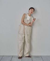 トゥデイフル　ベージュ オールインワン TODAYFUL（トゥデイフル）の「ツイルボックスコンビネゾン