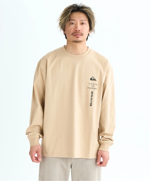 Quiksilver（クイックシルバー）の「TC VERTICAL LOGO LT /クイックシルバーバックロゴプリント長袖ロンT（Tシャツ/カットソー・メンズ・ベージュ/ホワイト/ブラック・MEDIUM/X-LARGE/LARGE）」の9枚目の写真
