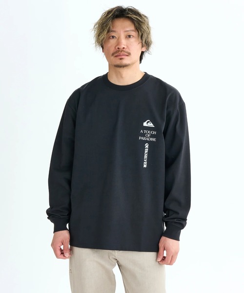 Quiksilver（クイックシルバー）の「TC VERTICAL LOGO LT /クイックシルバーバックロゴプリント長袖ロンT（Tシャツ/カットソー・メンズ・ベージュ/ホワイト/ブラック・MEDIUM/X-LARGE/LARGE）」の11枚目の写真