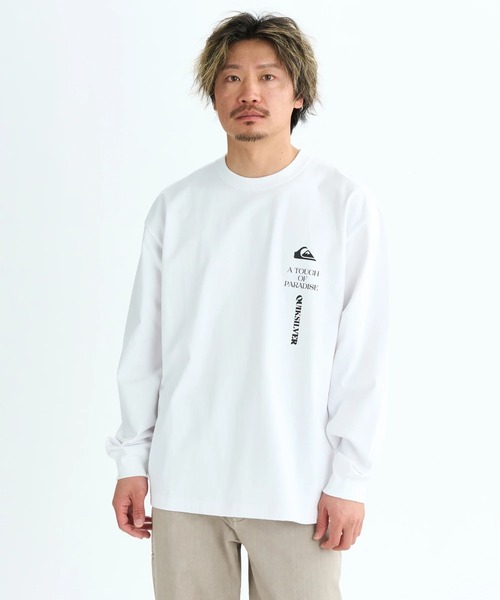 Quiksilver（クイックシルバー）の「TC VERTICAL LOGO LT /クイックシルバーバックロゴプリント長袖ロンT（Tシャツ/カットソー・メンズ・ベージュ/ホワイト/ブラック・MEDIUM/X-LARGE/LARGE）」の4枚目の写真