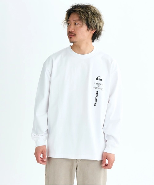 Quiksilver（クイックシルバー）の「TC VERTICAL LOGO LT /クイックシルバーバックロゴプリント長袖ロンT（Tシャツ/カットソー・メンズ・ベージュ/ホワイト/ブラック・MEDIUM/X-LARGE/LARGE）」の5枚目の写真