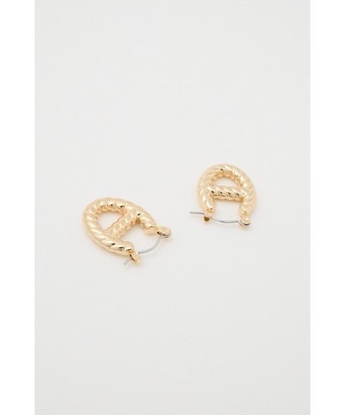 MOUSSY（マウジー）の「OVAL ROPE HOOP ピアス（ピアス（両耳用）・レディース・シルバー/ゴールド・FREE）」の6枚目の写真