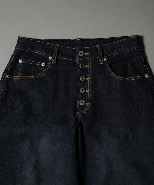 CIVVY ワイドデニムパンツ　ブラック　M CIVVY. ジーンズ Double Pocket Wide denim Pants - ダブルポケット