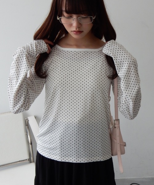 Birthday room(バースデイルーム)の「2WAYドットロンT/2way dot long t-shirt(Tシャツ/カットソー・レディース・ブラック/オフホワイト・FREE)」の14枚目の写真