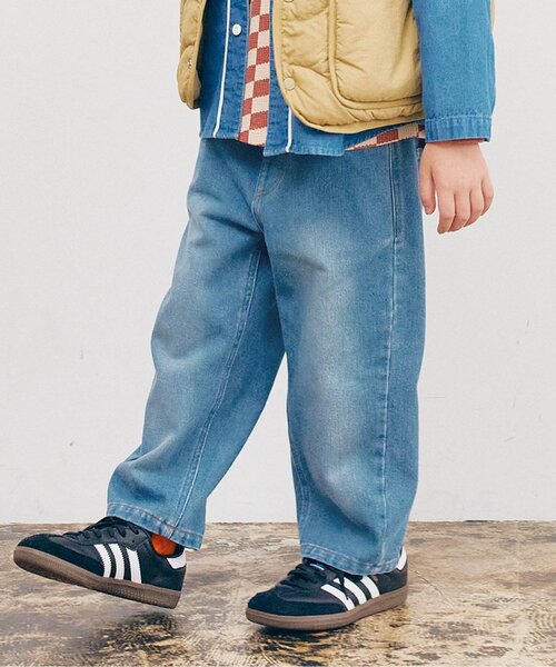 p.premier（ピードットプルミエ）の「【ジュニア対応】ワイドストレートジーンズ（その他パンツ・キッズ・ブラック/カーキ/サックスブルー/ベージュ/パープル・80/90/100/110/120/130/140）」の4枚目の写真