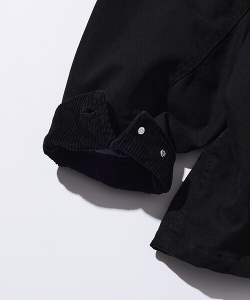 【超ビッグサイズ】ノックアウト✨️入手困難　コーデュロイ　カバーオール　黒　３ＸＬ セール】限定展開 ビッグシルエット コーデュロイ切り替え ダック