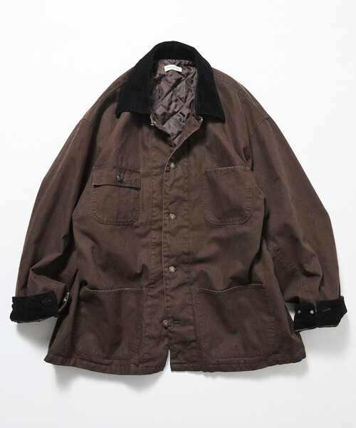 限定展開 ビッグシルエット コーデュロイ切り替え ダックカバーオール