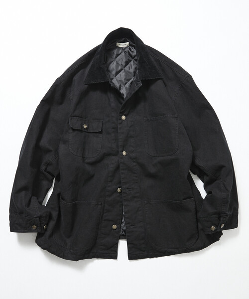 限定展開 ビッグシルエット コーデュロイ切り替え ダックカバーオール