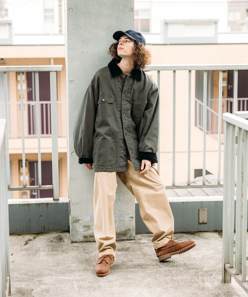 限定展開 ビッグシルエット コーデュロイ切り替え ダックカバーオール