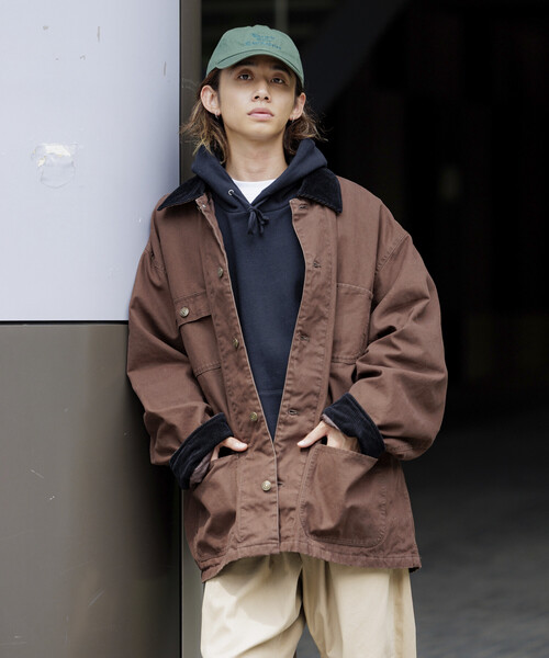 FREAK'S STORE（フリークスストア）の「限定展開 ビッグシルエット コーデュロイ切り替え ダックカバーオール ジャケット（カバーオール・メンズ・ブラック/チャコールグレー/ベージュ/ブラウン・SMALL/MEDIUM/LARGE）」の17枚目の写真