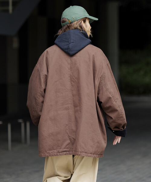 FREAK'S STORE（フリークスストア）の「限定展開 ビッグシルエット コーデュロイ切り替え ダックカバーオール ジャケット（カバーオール・メンズ・ブラック/チャコールグレー/ベージュ/ブラウン・SMALL/MEDIUM/LARGE）」の16枚目の写真