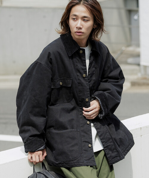 FREAK'S STORE（フリークスストア）の「限定展開 ビッグシルエット コーデュロイ切り替え ダックカバーオール ジャケット（カバーオール・メンズ・ブラック/チャコールグレー/ベージュ/ブラウン・SMALL/MEDIUM/LARGE）」の9枚目の写真