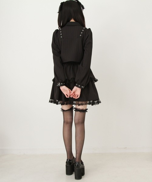 角襟十字架スタッズベルトティアードワンピース（ワンピース