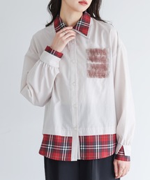 somari imagination | 『レイヤード風フリルチェックシャツ』(シャツ/ブラウス)