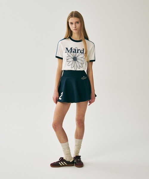 SLIM RINGER TSHIRT FLOWERMARDI（Tシャツ/カットソー）｜Mardi