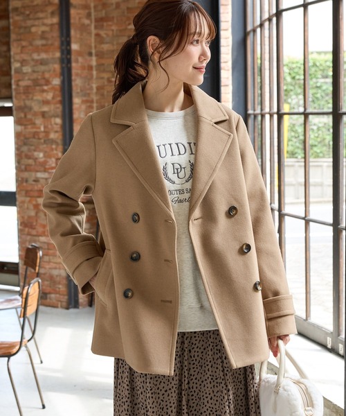 ベージュ ピーコート 抗菌防臭・静電気軽減】ピーコート（ピーコート）｜Honeys（ハニーズ