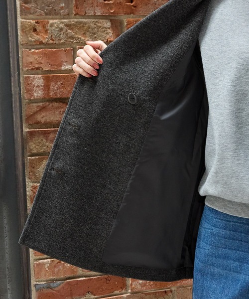 Honeys（ハニーズ）の「【抗菌防臭・静電気軽減】ピーコート（ピーコート・レディース・ダークベージュ/ネイビー/ブラック/ライトベージュ/ヘザーチャコール・L/LL/M/S）」の22枚目の写真