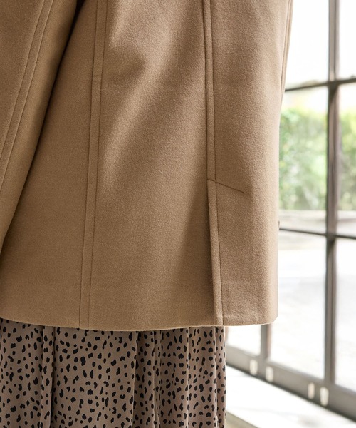 Honeys（ハニーズ）の「【抗菌防臭・静電気軽減】ピーコート（ピーコート・レディース・ダークベージュ/ネイビー/ブラック/ライトベージュ/ヘザーチャコール・L/LL/M/S）」の8枚目の写真