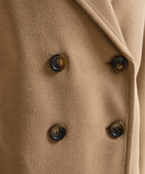 Honeys（ハニーズ）の「【抗菌防臭・静電気軽減】ピーコート（ピーコート・レディース・ダークベージュ/ネイビー/ブラック/ライトベージュ/ヘザーチャコール・L/LL/M/S）」の9枚目の写真