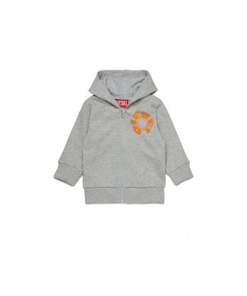ディーゼル DIESEL 内ボア ジップアップ パーカー ビッグロゴ ワッペン