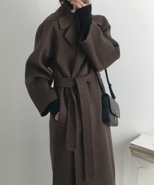 現行♡ミッソーニ シルク ダブルロングストレッチチェスターコート 総柄 ベルト セール】洗練された 冬スタイルを彩る。 フェイク ウール ベルト付き