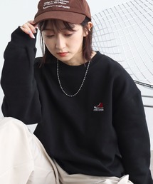 【CONVERSE/コンバース】裏起毛 ロゴ刺繍 クルーネック ロングスリーブ スウェット トレーナー