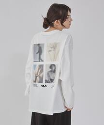 BROWNY/アクセ付きフォトコラージュロンT