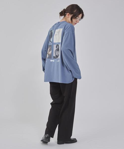 BROWNY(ブラウニー)の「BROWNY/アクセ付きフォトコラージュロンT(Tシャツ/カットソー・メンズ・オフホワイト/ブラック/サックスブルー・MEDIUM/LARGE)」の8枚目の写真